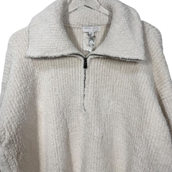 Barefoot Dreams Cozychic Half Zip Tunic Seashell 1X New NWT Pullover Cream - Picture 2 of 6